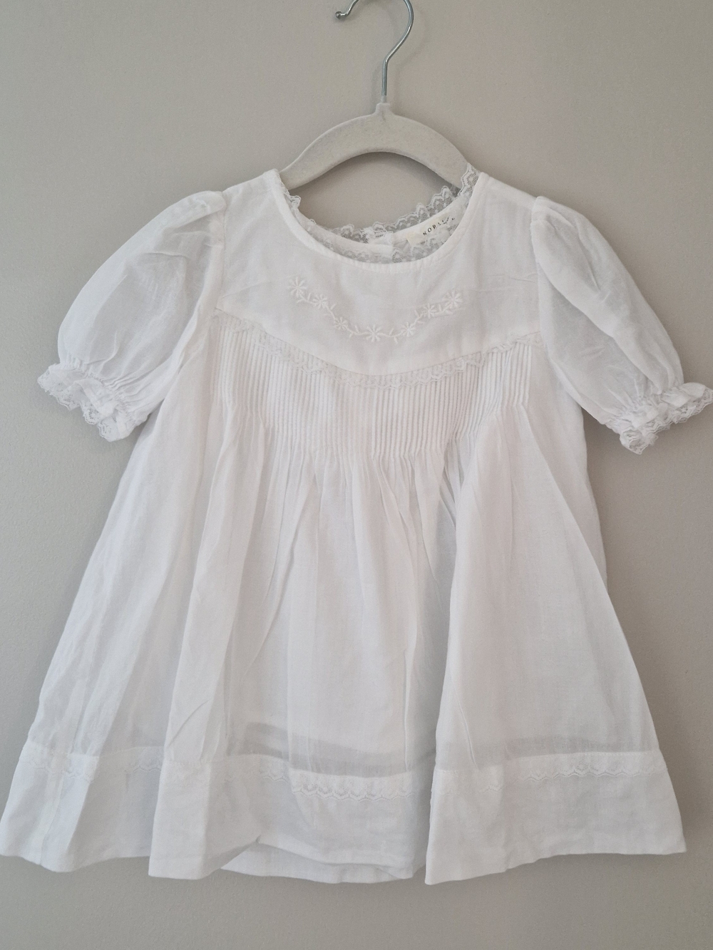 White Lace-Trim Formal Girls Dress